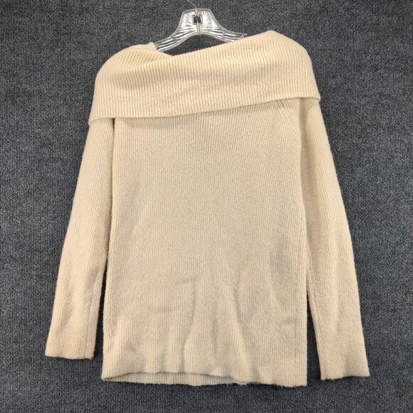 Forever 21 Womens Cowl Neck Sweater Size Small Cream Tag Logo - Picture 3 of 10